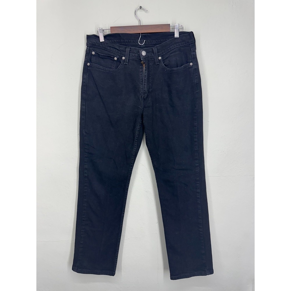 Levi's 514 Straight Fit Jeans Men 34x30 Black Denim Dark Wash Red Tab Everyday